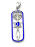 14k Gold & Diamond With Blue Enamel Messianic "Grafted In" Necklace